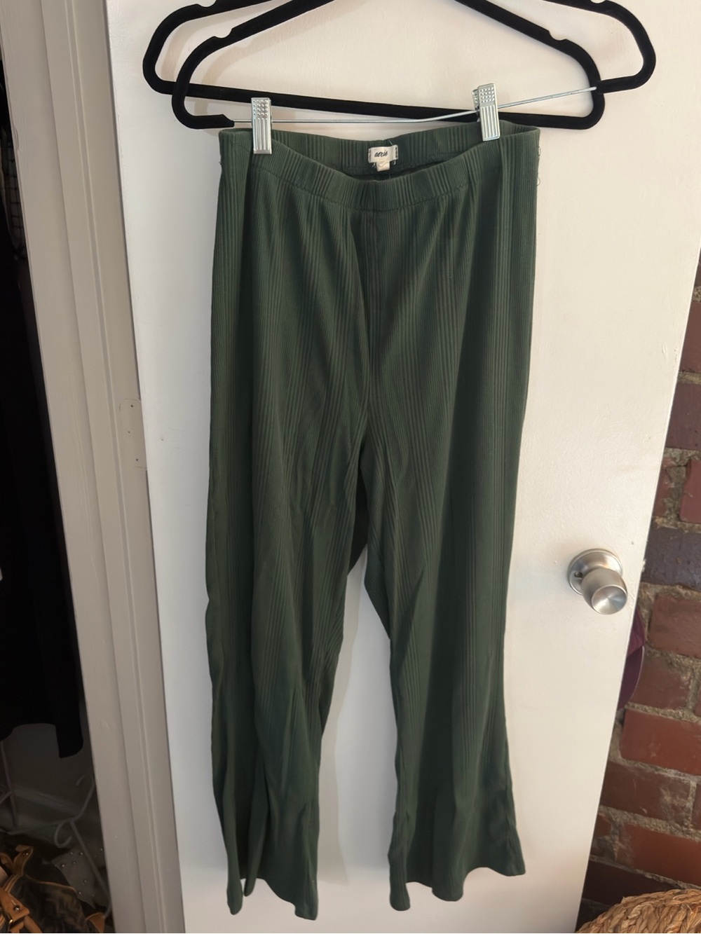 aerie Olive Green Ribbed Knit Pants